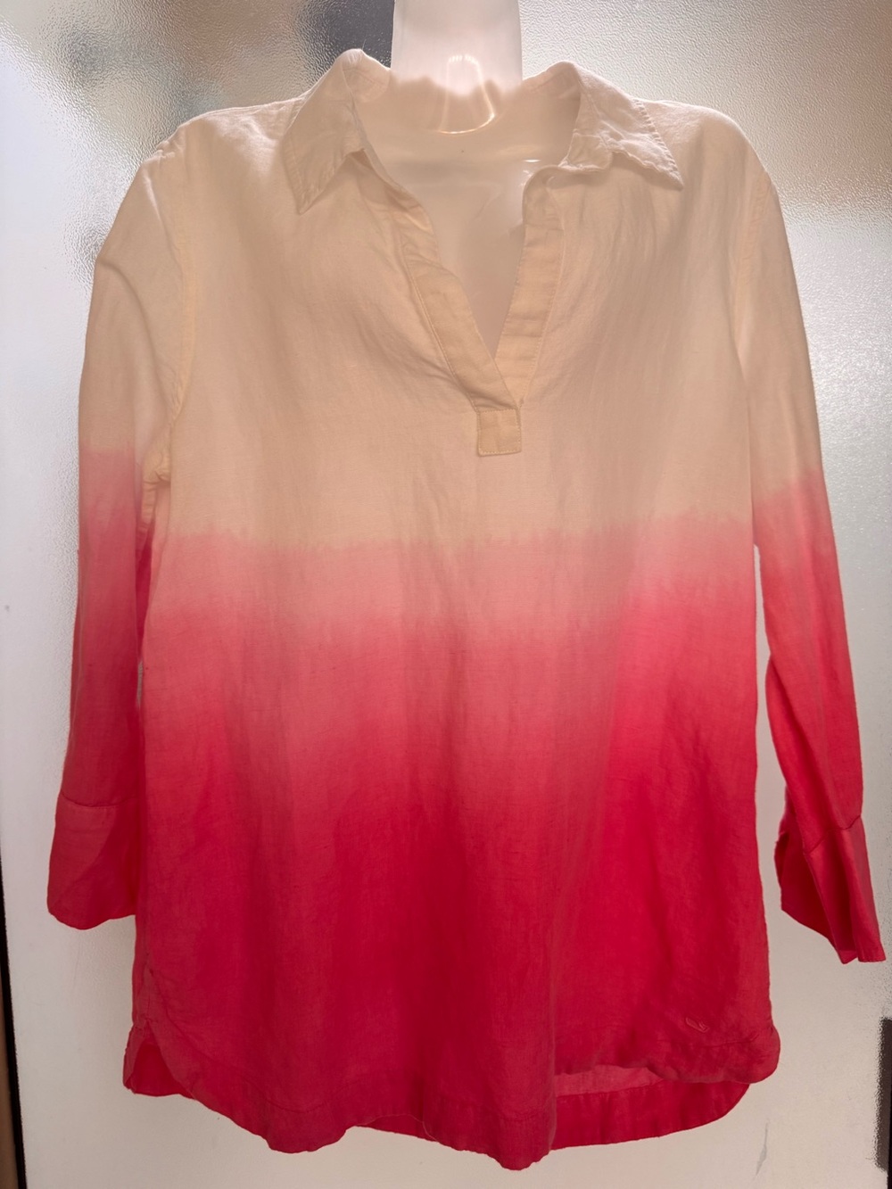 Vineyard Vines White to Pink Ombre Popover Tunic